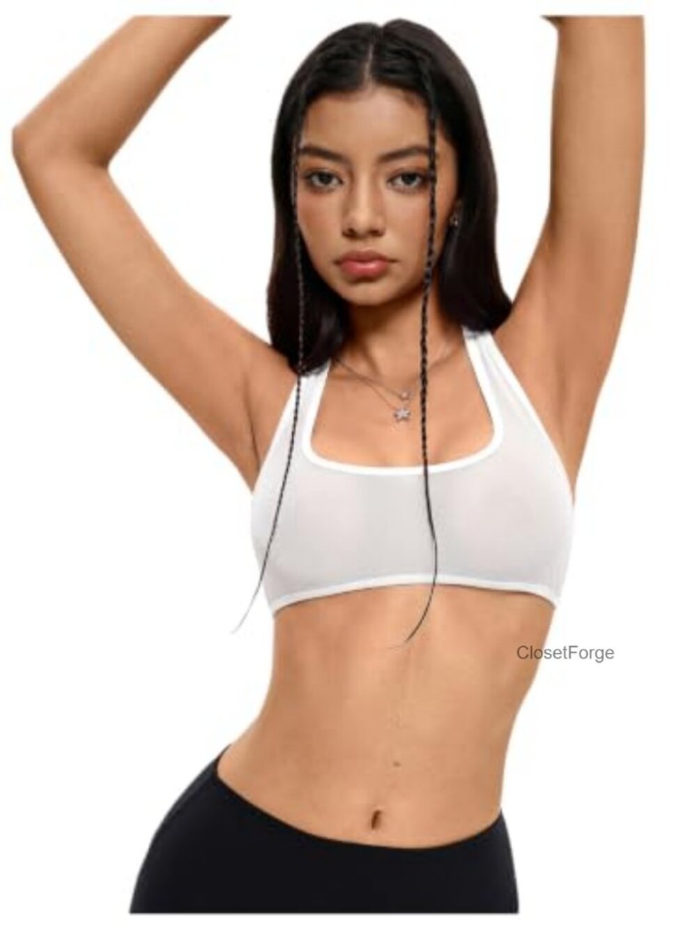Sleeveless Racerback Athletic Crop Tank Bandeau Bra Workout Yoga Top
